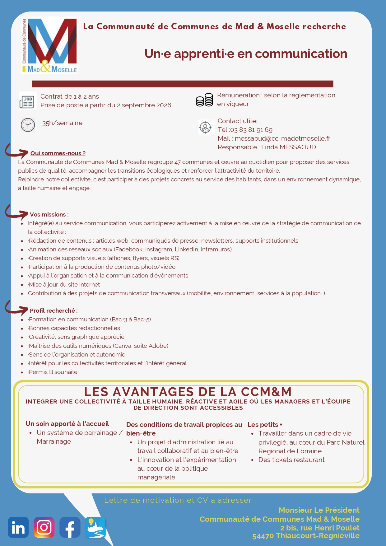 offre emploi alternant communication