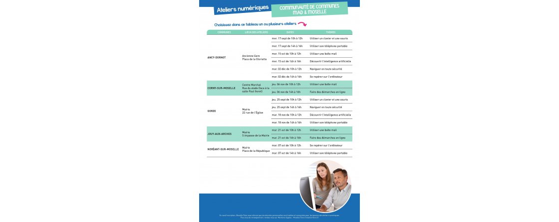 Ateliers numérique gratuits en Moselle