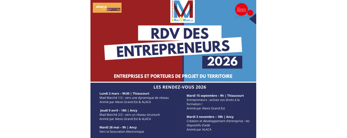RDV des entrepreneurs Mad & Moselle – Programme 2026